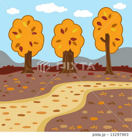 Vector autumn landscape, woodland scenery 13297863