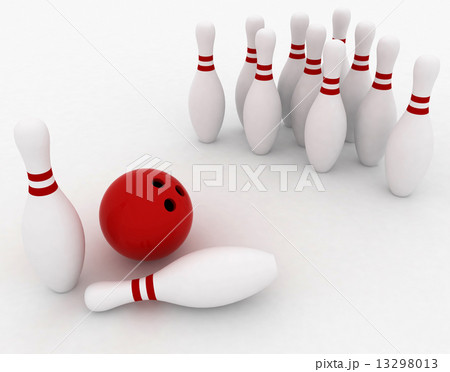 3d render of bowling on white background 13298013