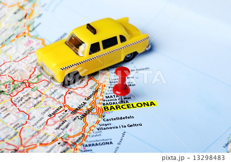Barcelona Spain map taxi car Barcelona Spain map taxi car 13298483