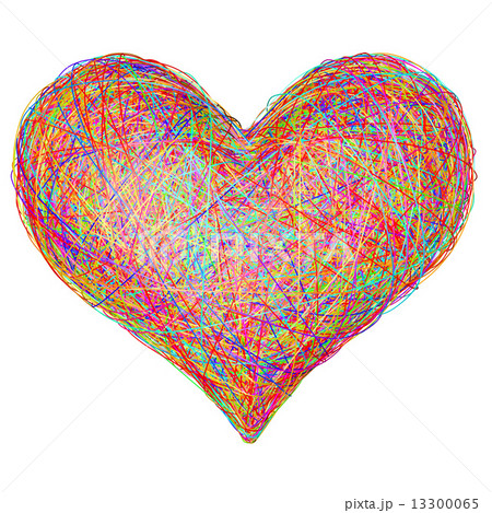 Heart shape composed of colorful striplines 13300065