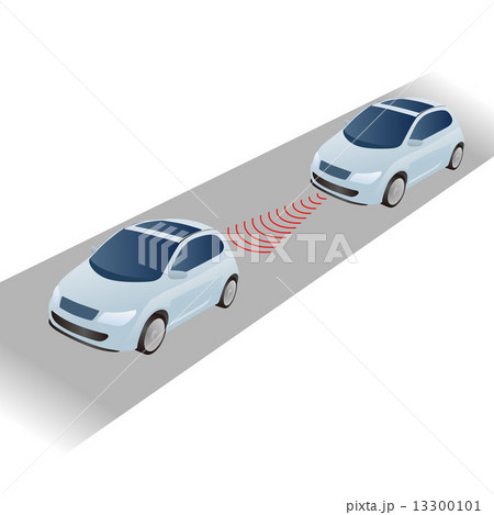 ぶつからないクルマ イメージイラスト ぶつからないクルマ イメージイラスト 13300101