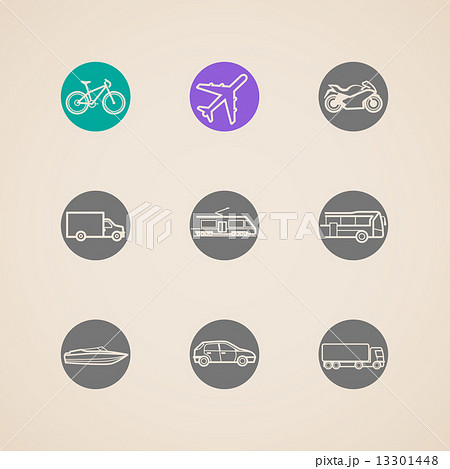 flat icons with different modes of transport flat icons with different modes of transport 13301448