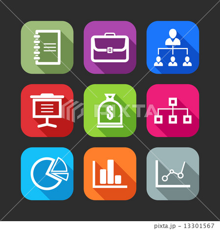 flat icons for web and mobile applications (flat design with long shadows)  13301567