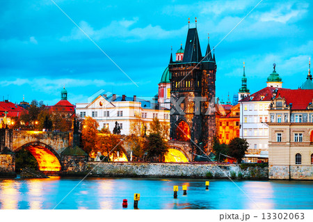 The Old Town with Charles bridge tower in Prague 13302063