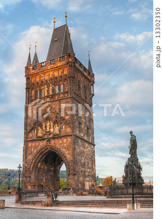 Charles bridge in Prague at sunrise time Charles bridge in Prague at sunrise time 13302350