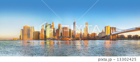 New York City panorama in the morning New York City panorama in the morning 13302425