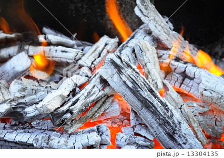 bonfire, fire, wood coal and ash 13304135