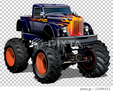 Cartoon Monster Truck 13304312