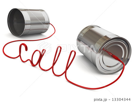 two cans connected by a computer wire in the form of the word call two cans connected by a computer wire in the form of the word call 13304344