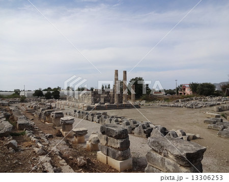 世界遺産 古代リキヤの「レトゥーン遺跡」 神々の神殿跡の写真素材