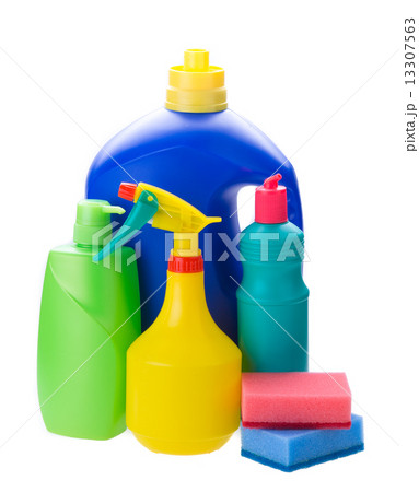detergent bottles and sponges 13307563