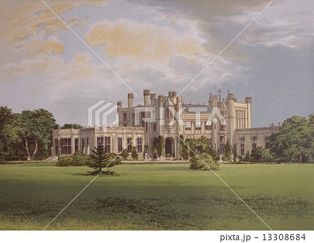 アンティーク・イラスト「イギリス貴族の邸宅」