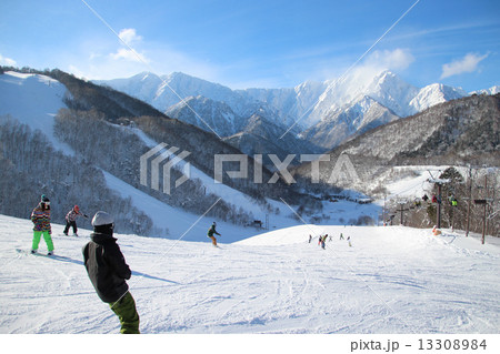 鹿島槍スキー場の黒沢ゲレンデからの風景 鹿島槍スキー場の黒沢ゲレンデからの風景 13308984