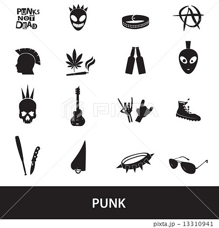 various black punk icons set eps10 various black punk icons set eps10 13310941