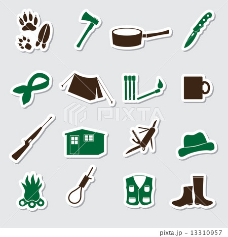 simple backwoodsman stickers set eps10 simple backwoodsman stickers set eps10 13310957