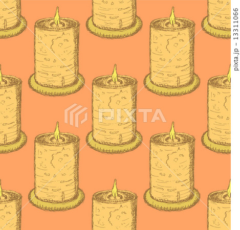 Sketch cute candle in vintage style 13311066