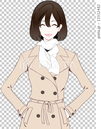 Female trench coat smile 13312482