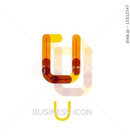 Minimal U font or letter logo design 13312547
