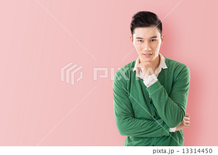 Sensitive Asian young man 13314450