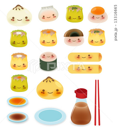 Cute DimSum Collection Vector File EPS10 13316665