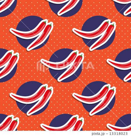 hot pepper pattern. Seamless texture with ripe red peppers 13318023