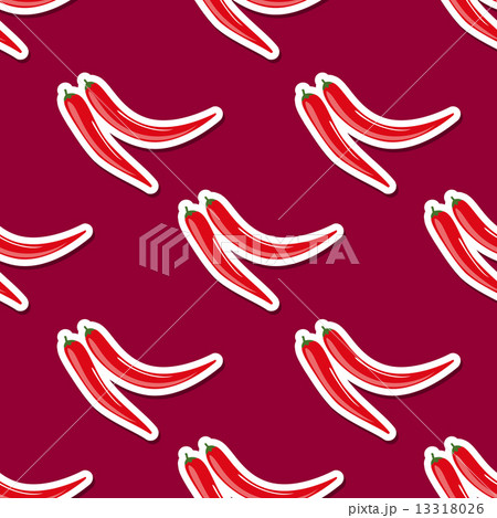 hot pepper pattern. Seamless texture with ripe red peppers 13318026
