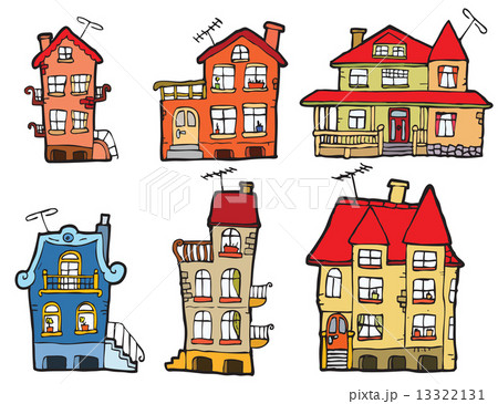 6 vector cartoon houses (colors) 13322131