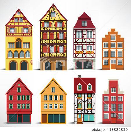 Classic European Housesのイラスト素材