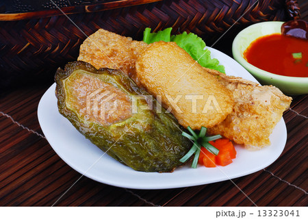 Yong Tau Fu. delicious Asian cuisine of fish paste stuffed 13323041