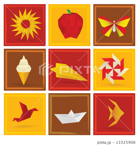 Origami summer symbols Origami summer symbols 13325906