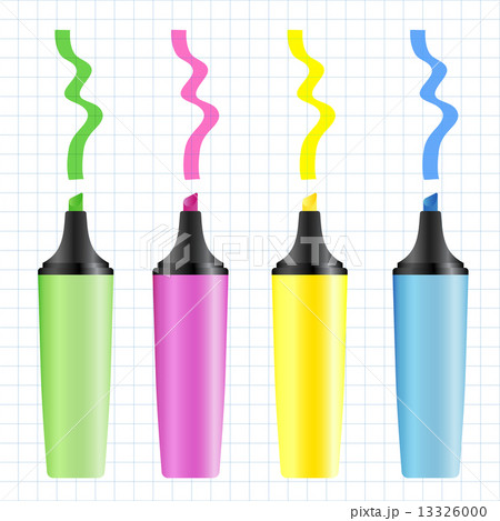 Set of realistic colored markers Set of realistic colored markers 13326000