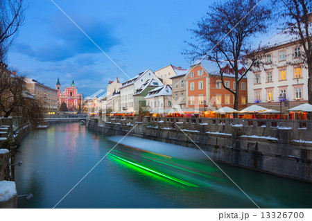 Ljubljana in Christmas time. Slovenia, Europe.  13326700