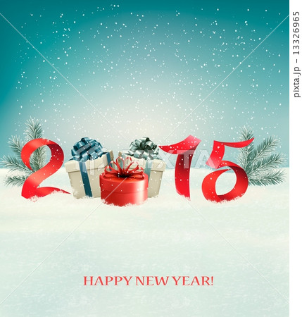 Holiday background with presents and 2015. Vector.のイラスト素材 [13326965