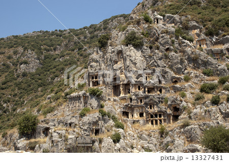 Rock-cut tombs in Myra, Demre, Turkey, Scene 13327431