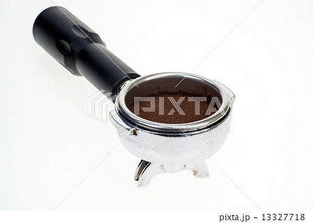 Espresso coffee portafilter with ground coffee power within 13327718