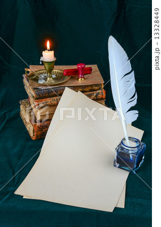 Still life with vintage writing instruments 13328449