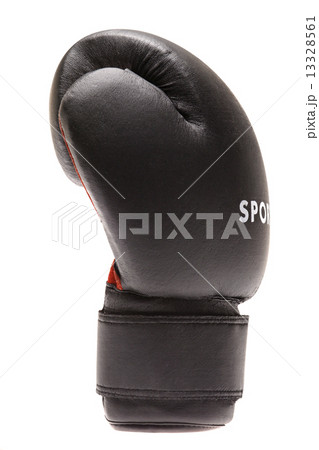 A single boxing glove on a white background. 13328561