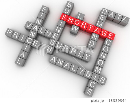 3d imagen Shortage concept word. High Demand and Low Supply anal 13329344