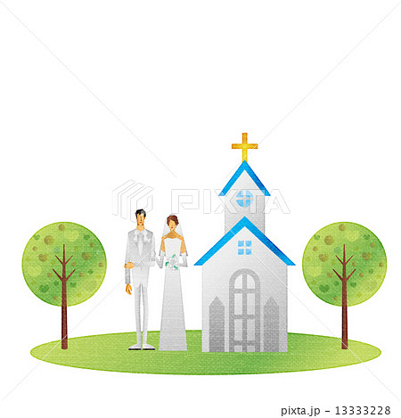 結婚 結婚式 式場 挙式 教会のイラスト素材