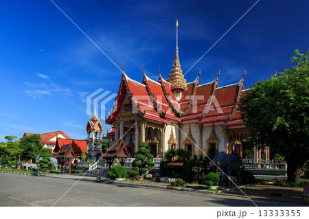 Wat Chalong temple at sunny day Phuket Thailand Wat Chalong temple at sunny day Phuket Thailand 13333355
