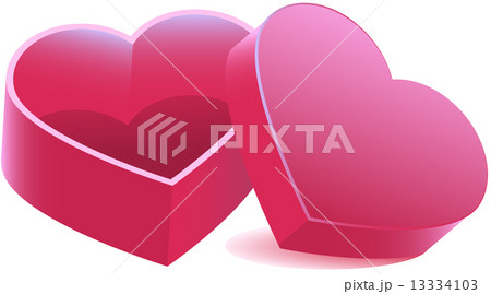Pink heart shaped open box 13334103