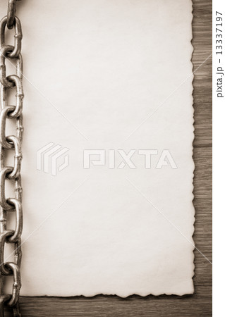 chain and old vintage paper 13337197