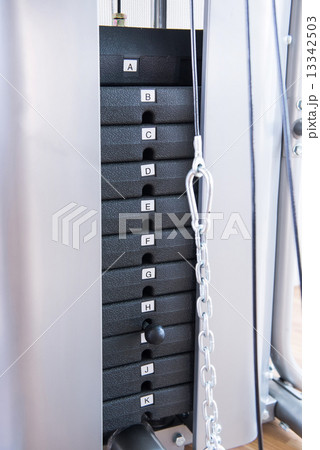 gym weight machine. Amount of weight on lifting machine 13342503