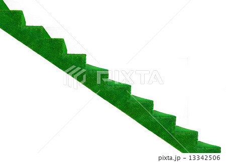 Green Grass stair on white back ground Green Grass stair on white back ground 13342506
