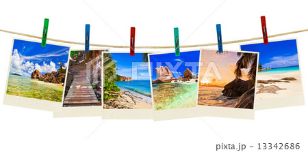 Vacation beach photography on clothespins Vacation beach photography on clothespins 13342686