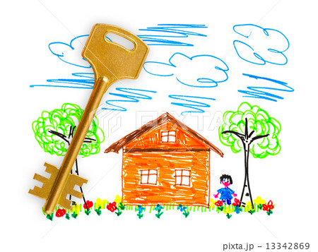 Drawing house and key Drawing house and key 13342869