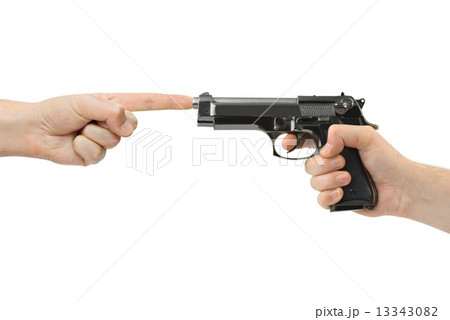 Hands and gun 13343082