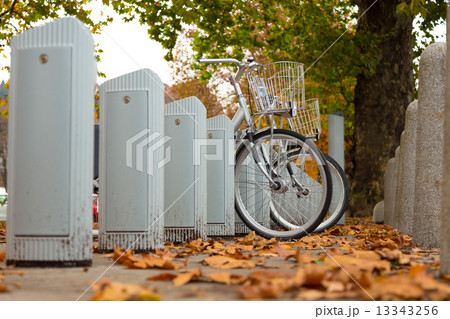 Station of urban bicycles for rent 13343256