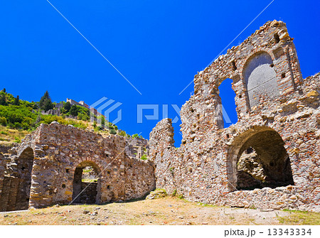 Ruins of old town in Mystras, Greece 13343334