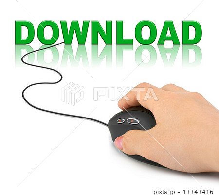 Hand with computer mouse and word Download 13343416